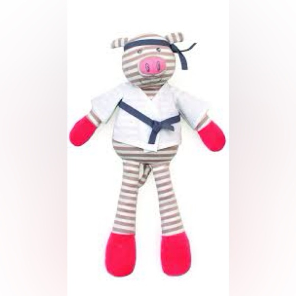 Apple‎ Park Organic Farm Buddies Pig Plush Karate Piggy Rattle